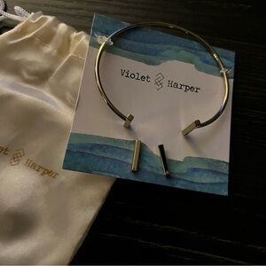 Gold Open Cuff Bracelet and Earrings Set